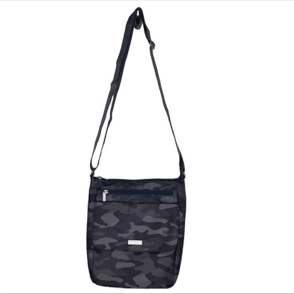 Baggallini Grey Camo Medium Crossbody Travel Bag - Picture 1 of 7